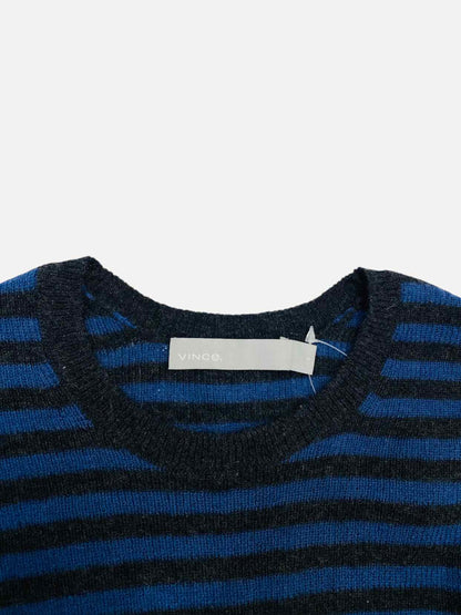 VINCE Navy Striped Jumper