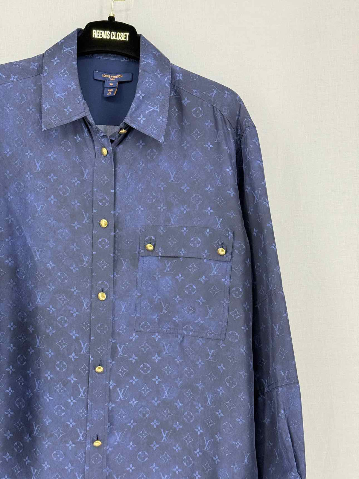 LOUIS VUITTON Blue Monogram Size US 6 Shirt
