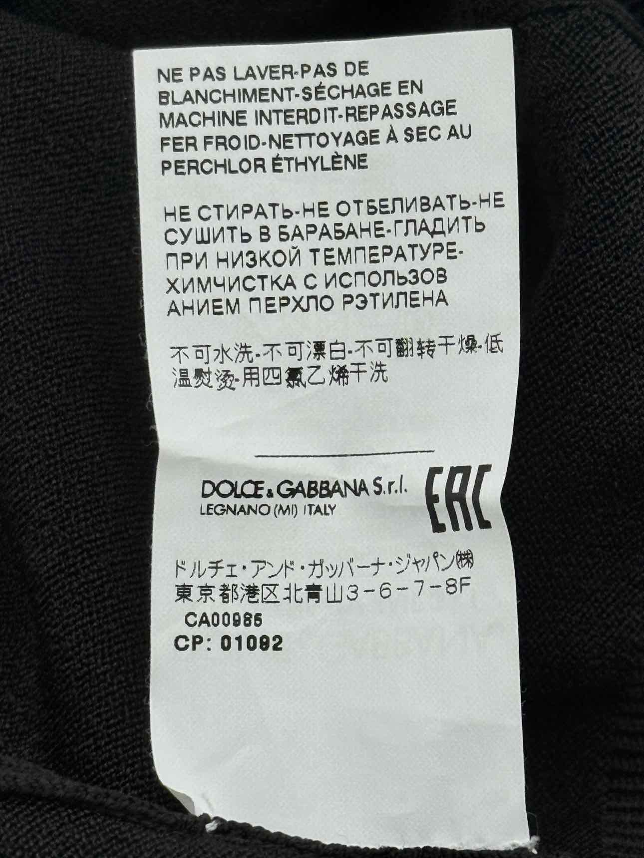 DOLCE & GABBANA Square Neck Black Size US 2 Sweater