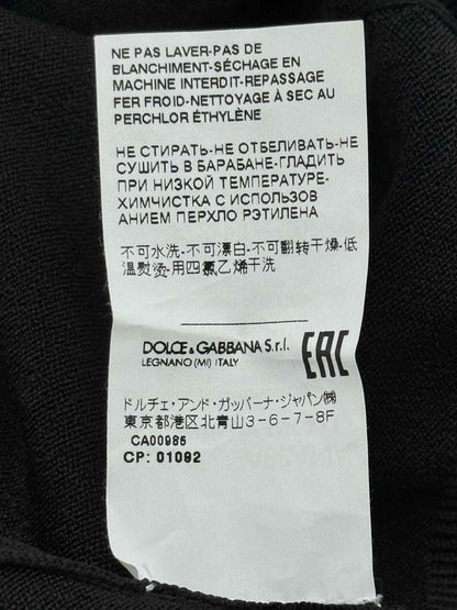 DOLCE & GABBANA Square Neck Black Size US 2 Sweater