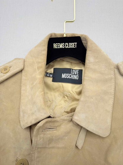 LOVE MOSCHINO Double Breasted Beige Size US 34 Coat