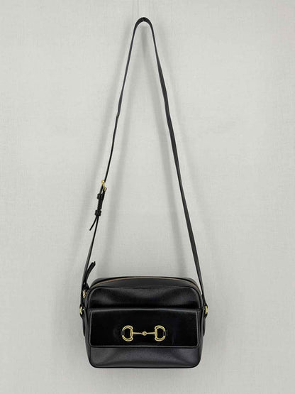 GUCCI Horsebit 1955 Black Shoulder Bag