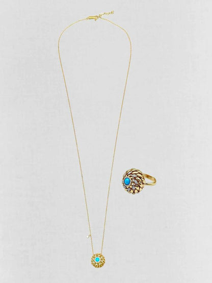 FERRARI FIRENZI turquoise & diamonds 2pc Set