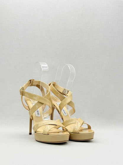 JIMMY CHOO Vamp Beige Size EU 40.5 Platform Sandals