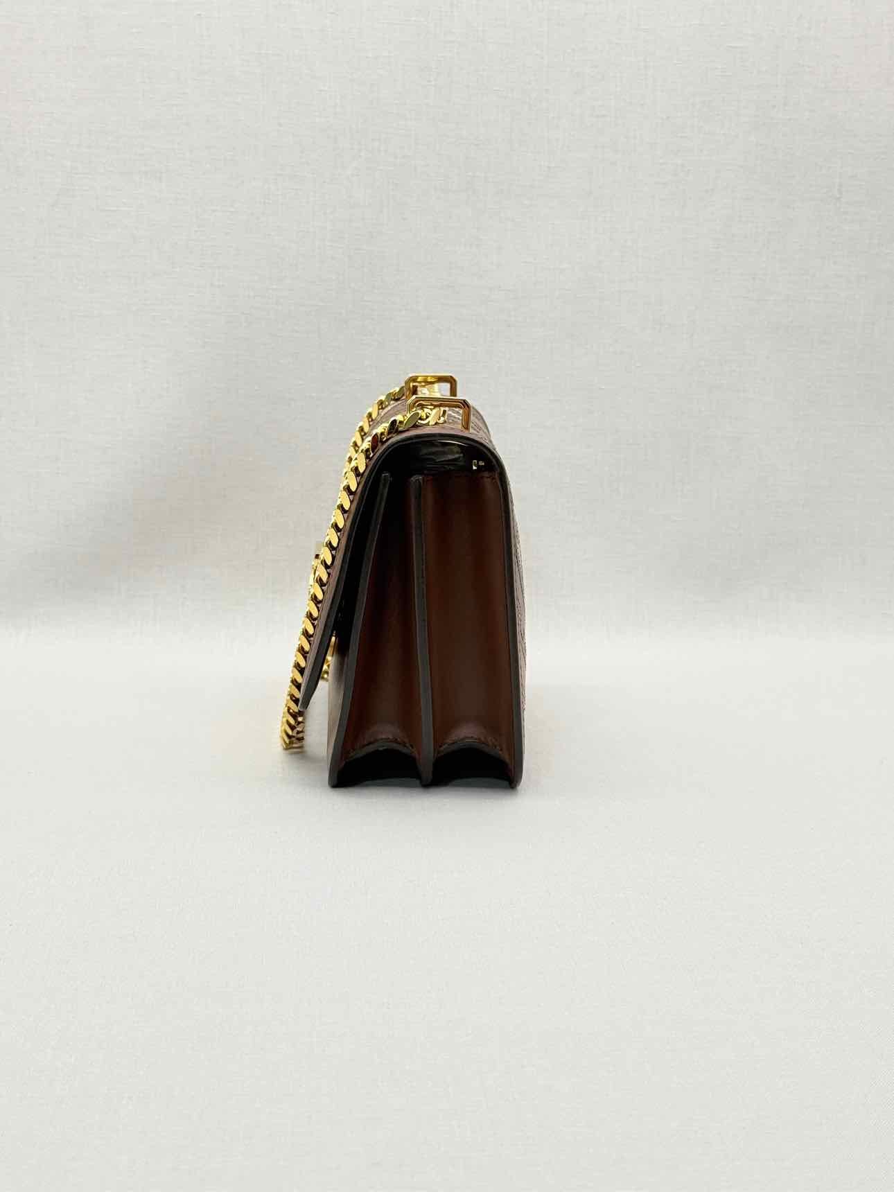 BURBERRY TB Flap Brown Multicolor Monogram Shoulder Bag