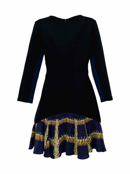 PETER PILOTTO Mini Black, Blue & White Mini Dress US6