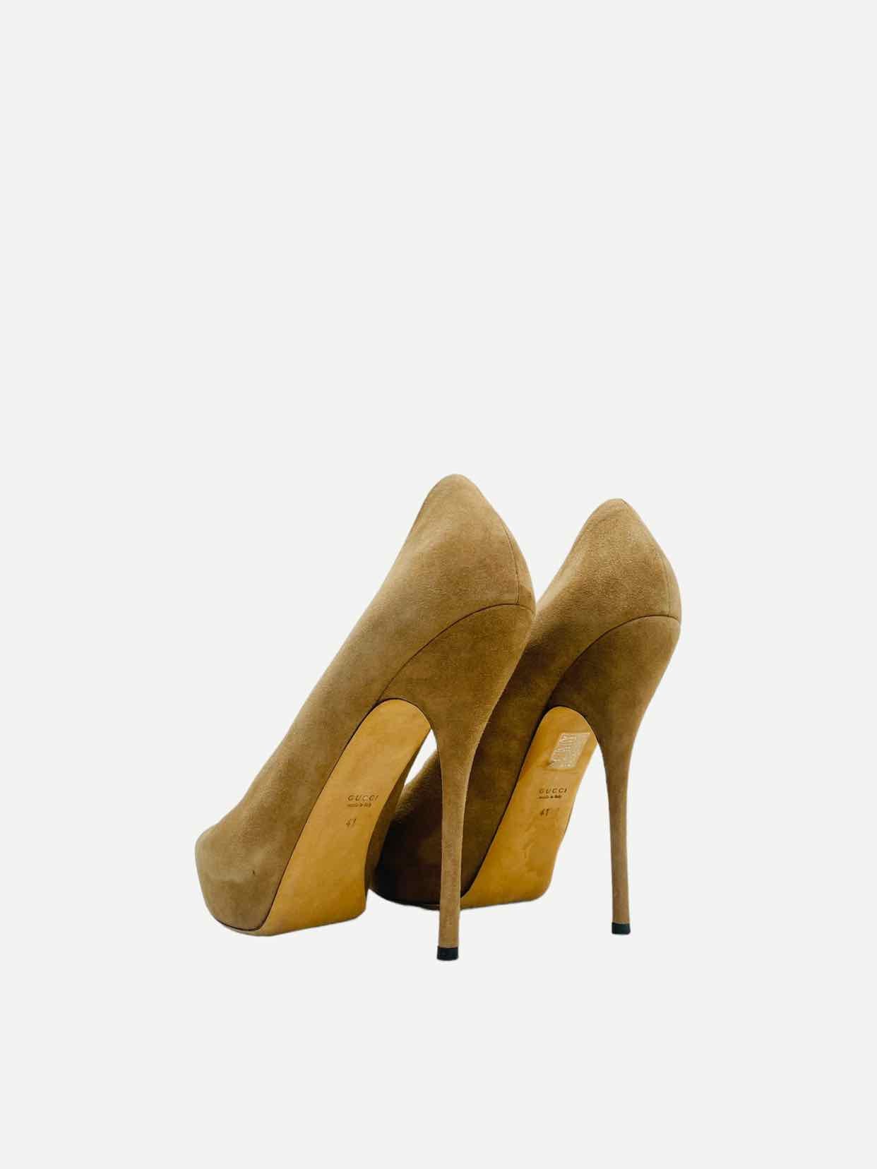 GUCCI Peep Toe Brown Pumps