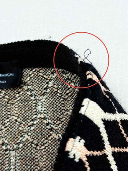 ELISABETTA FRANCHI Cropped Black & Gold Size US 8 Pants