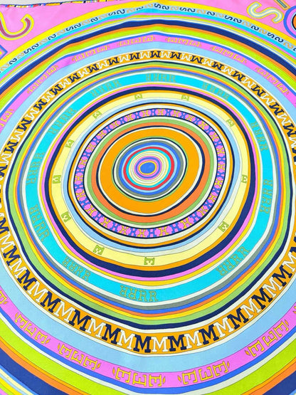 HERMES Pink Multicolor Printed Scarf