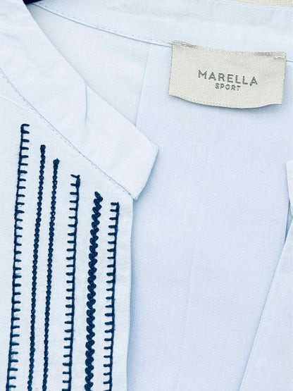 MARELLA Pastel Blue Embroidered Size US 14 Blouse