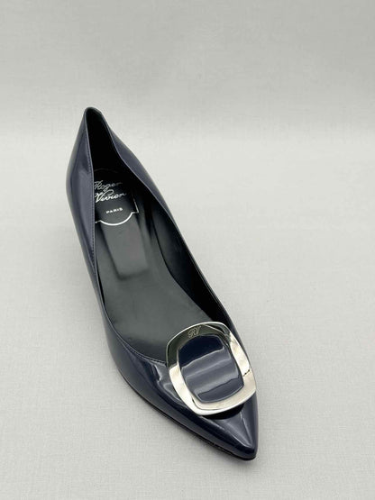 ROGER VIVIER Sexy Choc Navy Blue Size EU 38.5 Pumps