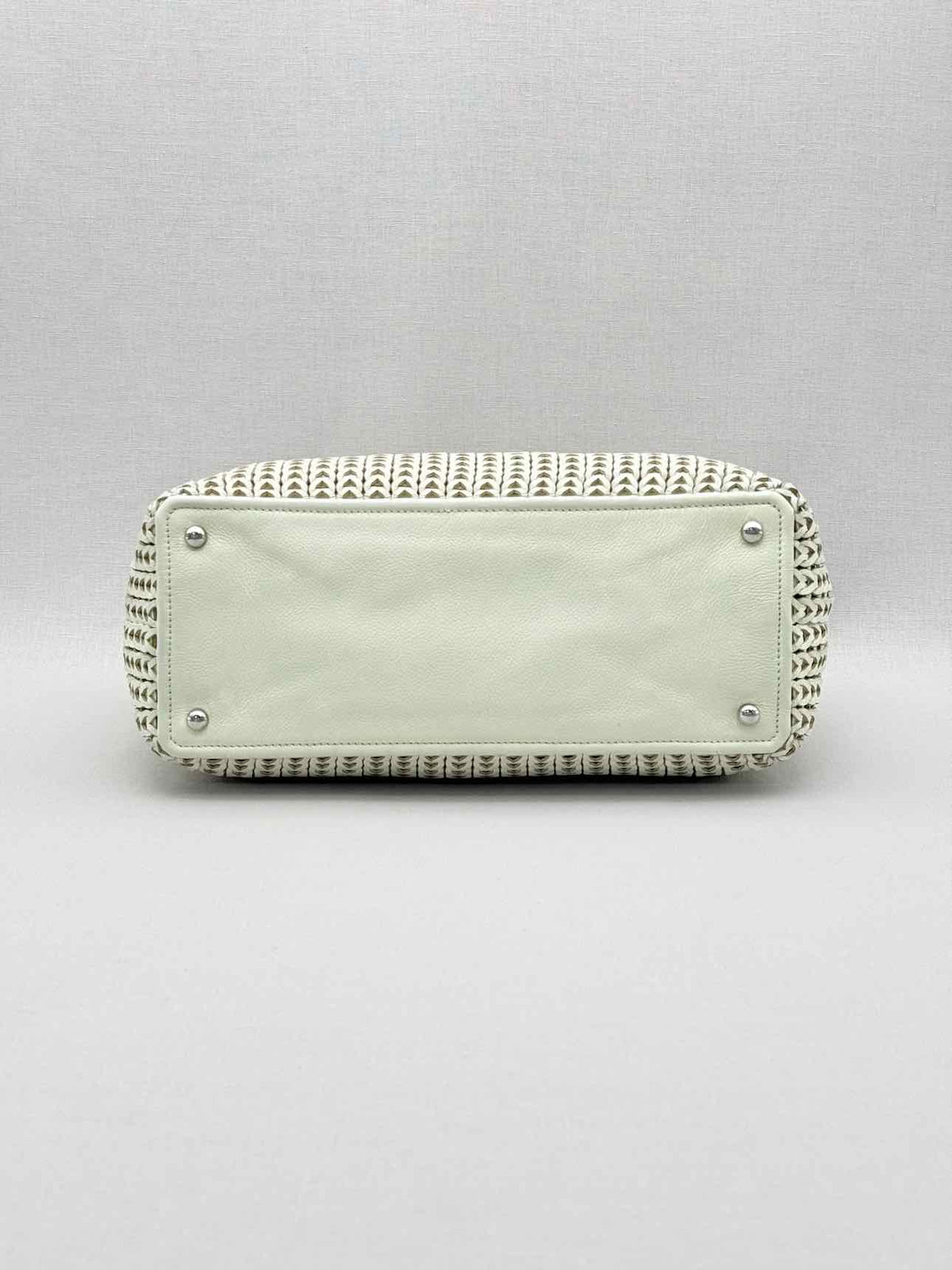 CHANEL Woven White Tote Bag