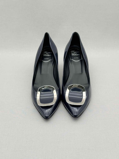 ROGER VIVIER Sexy Choc Navy Blue Size EU 38.5 Pumps