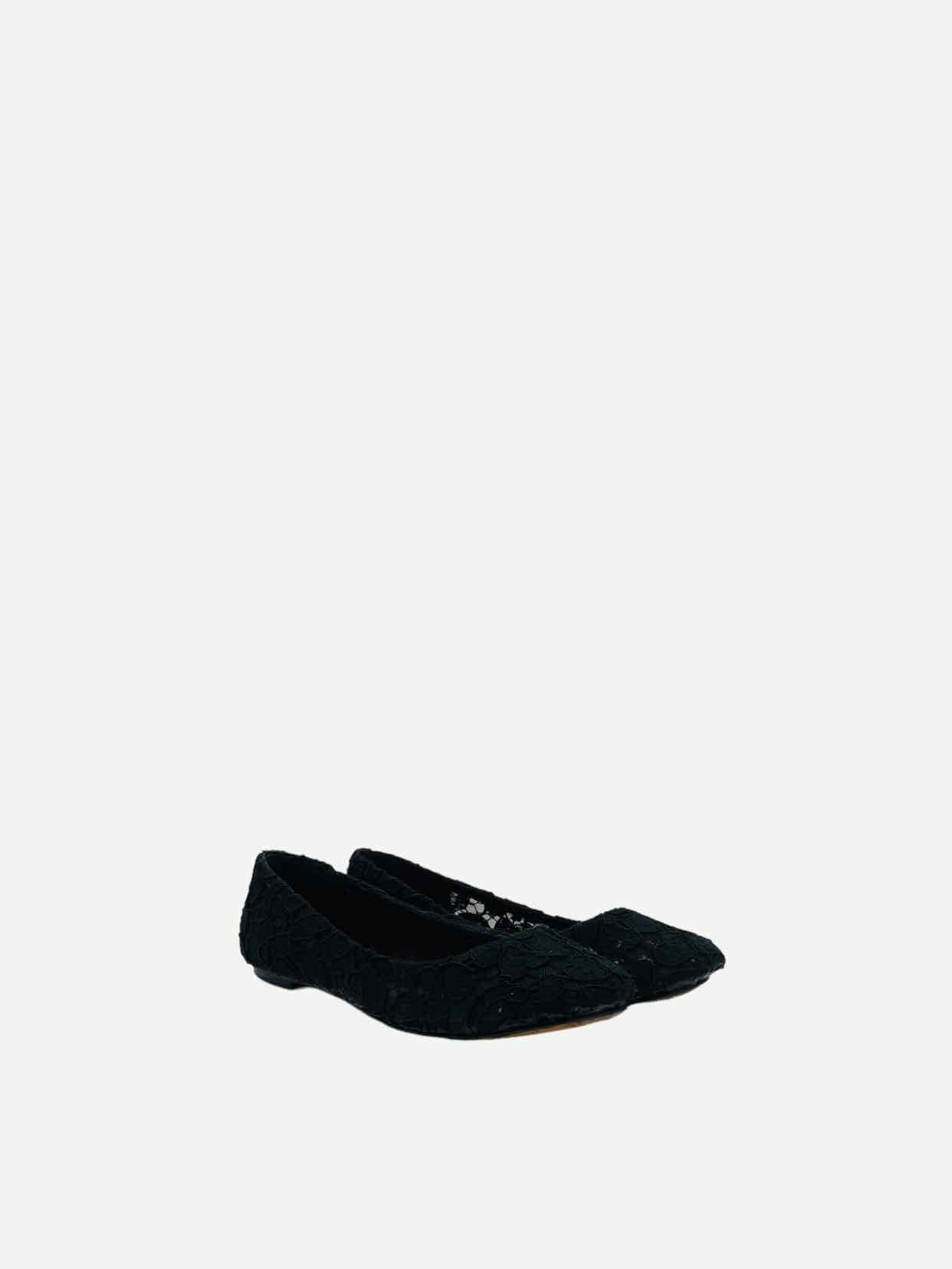 DOLCE & GABBANA Lace Black Ballet Flats 35.5