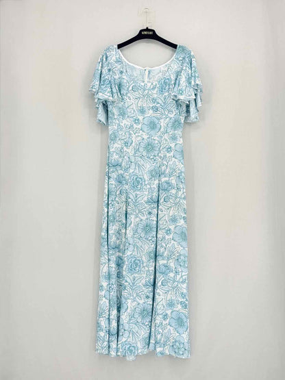THE VAMPIRE'S WIFE Blue & White Size US 6 Long Dress