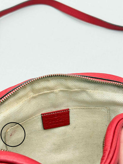GUCCI Soho Disco Red Embossed Crossbody