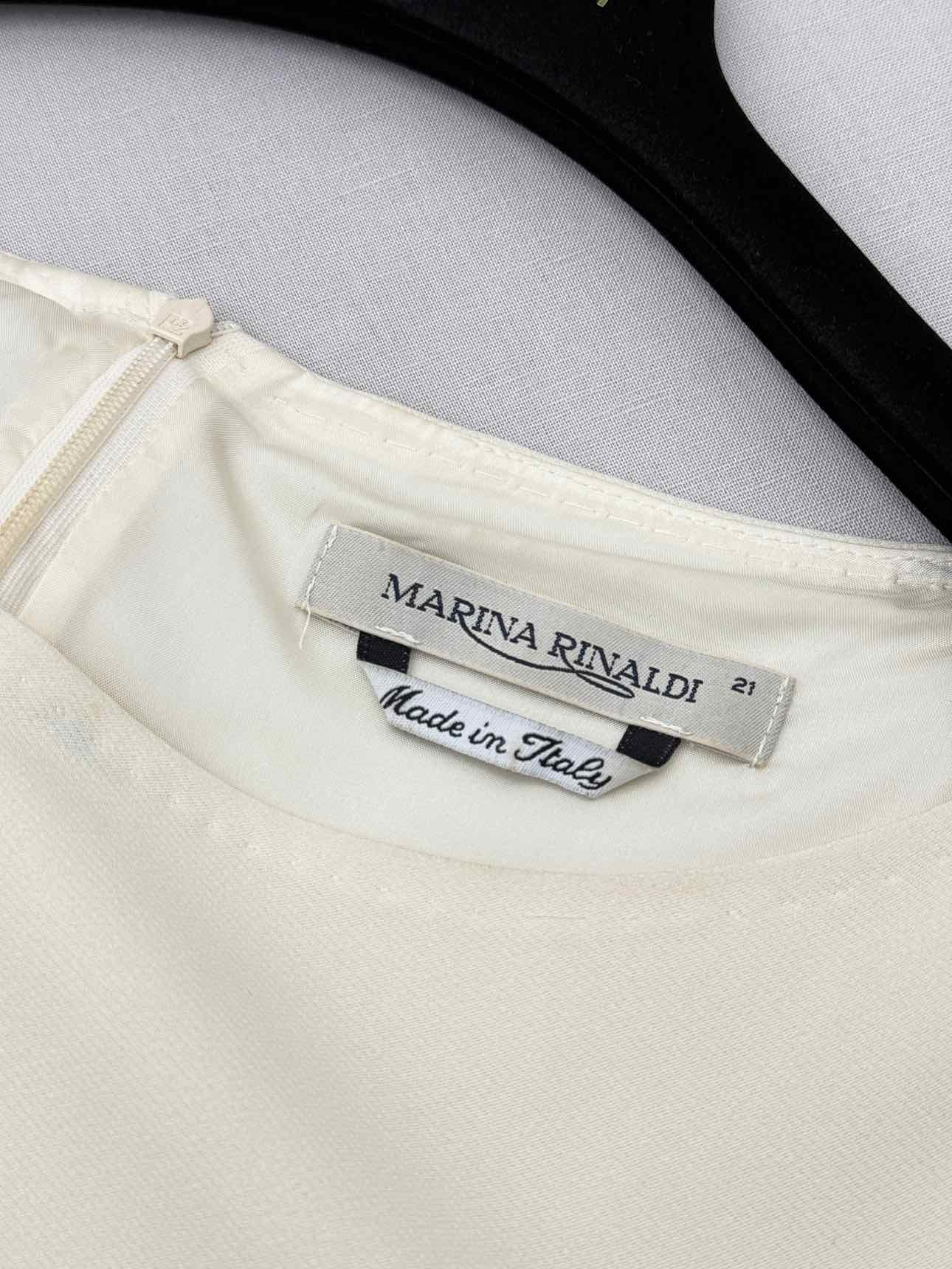 MARINA RINALDI Black & White Size US 12 Midi Dress