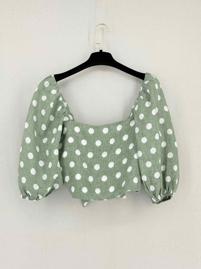 FAITHFULL THE BRAND Idrissy Green Size US 8 Top