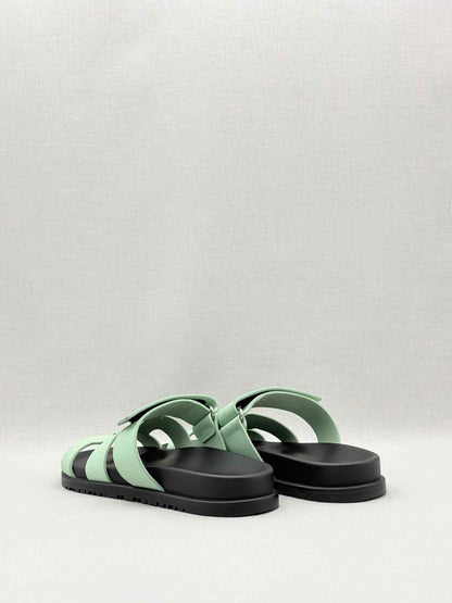 HERMES Chypre Mint Green Size EU 38 Sandals