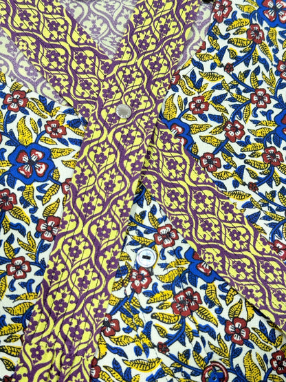 LOUIS VUITTON Yellow Multicolor Printed Size US 8 Shirt