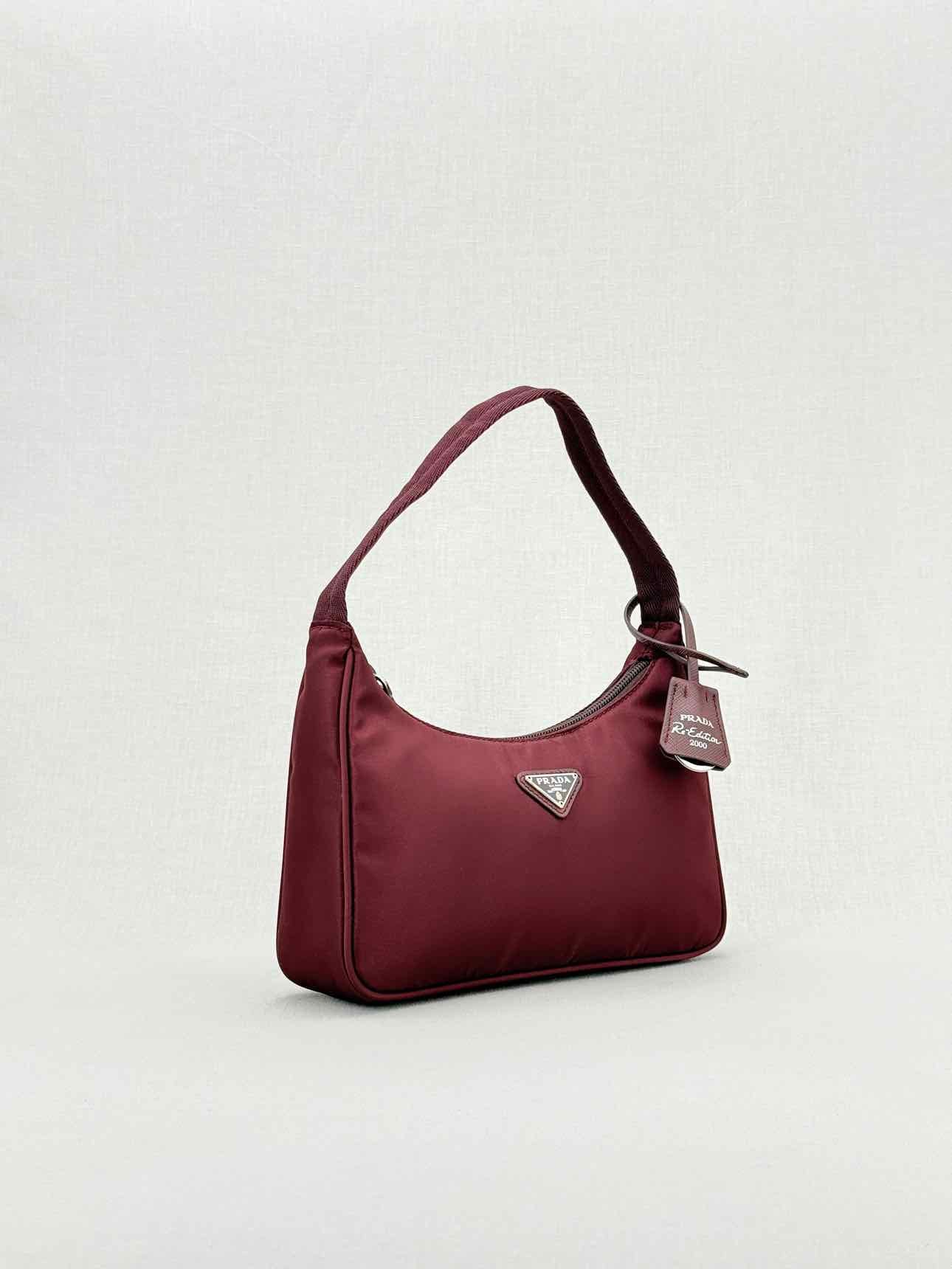 PRADA Re-Edition 2000 Burgundy Shoulder Bag