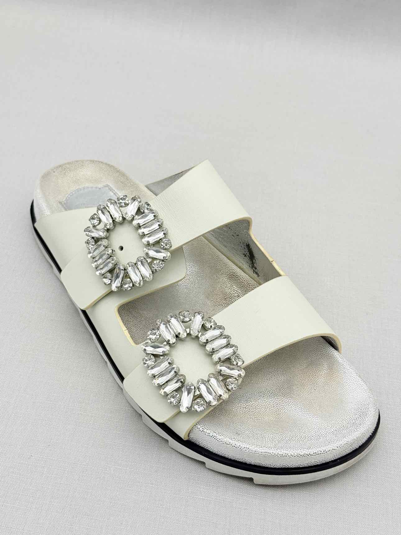 ROGER VIVIER Slidy Viv Off-white Size EU 39 Sandals