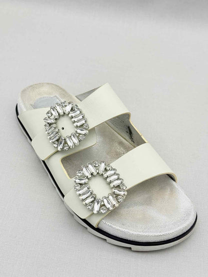 ROGER VIVIER Slidy Viv Off-white Size EU 39 Sandals