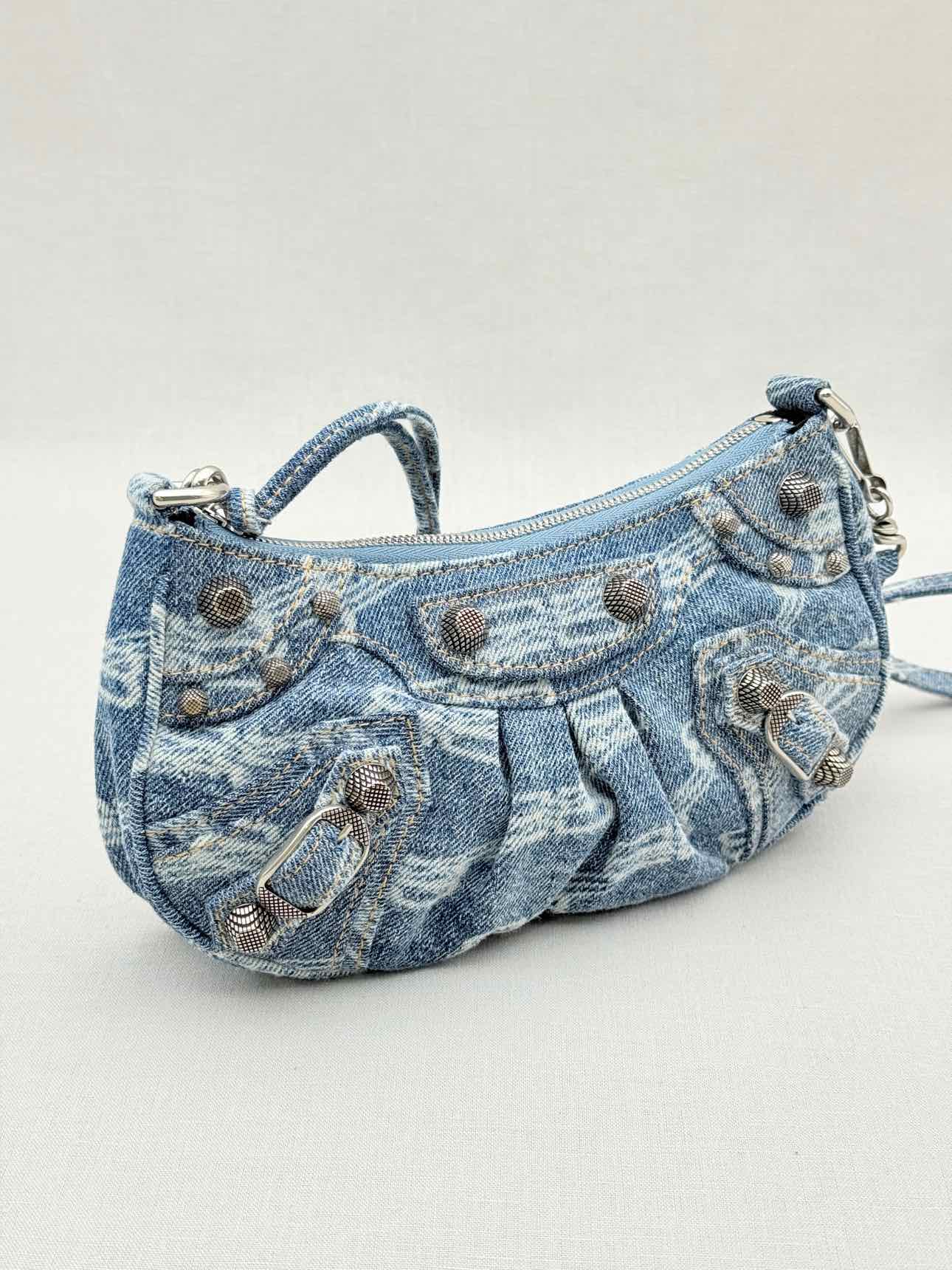 BALENCIAGA Le Cagole Blue Logo Crossbody
