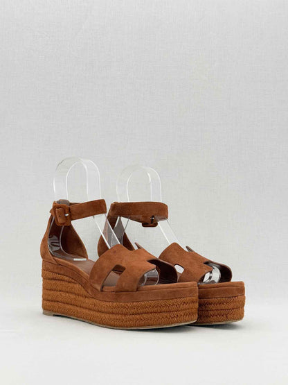 HERMES Elda Brown Size EU 39 Platform Sandals