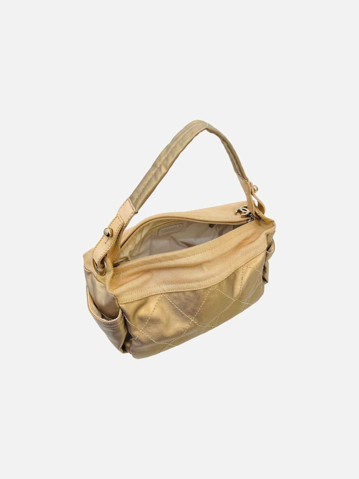 CHANEL Paris Biarritz Gold Quilted Hobo bag