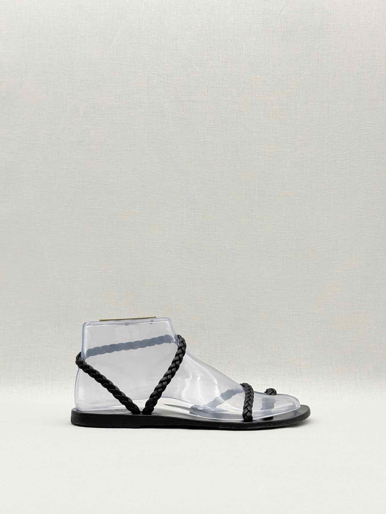 ANCIENT GREEK SANDALS Black Braided Size EU 39 Sandals