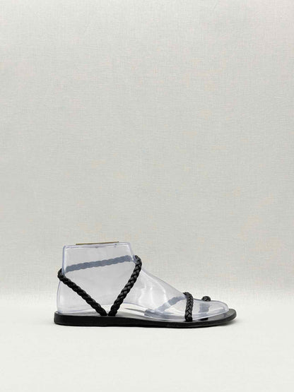 ANCIENT GREEK SANDALS Black Braided Size EU 39 Sandals