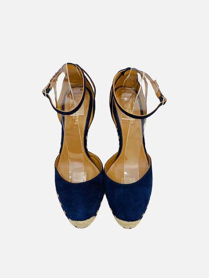 AQUAZZURA Espadrille Navy & White Wedges