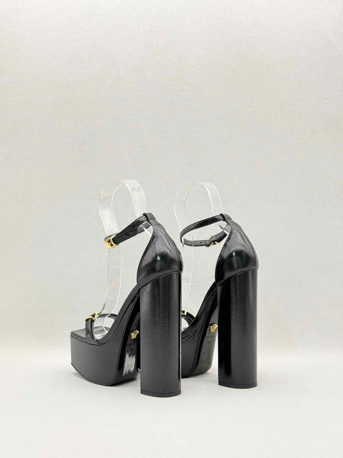 VERSACE Black Size EU 38 Platform Sandals