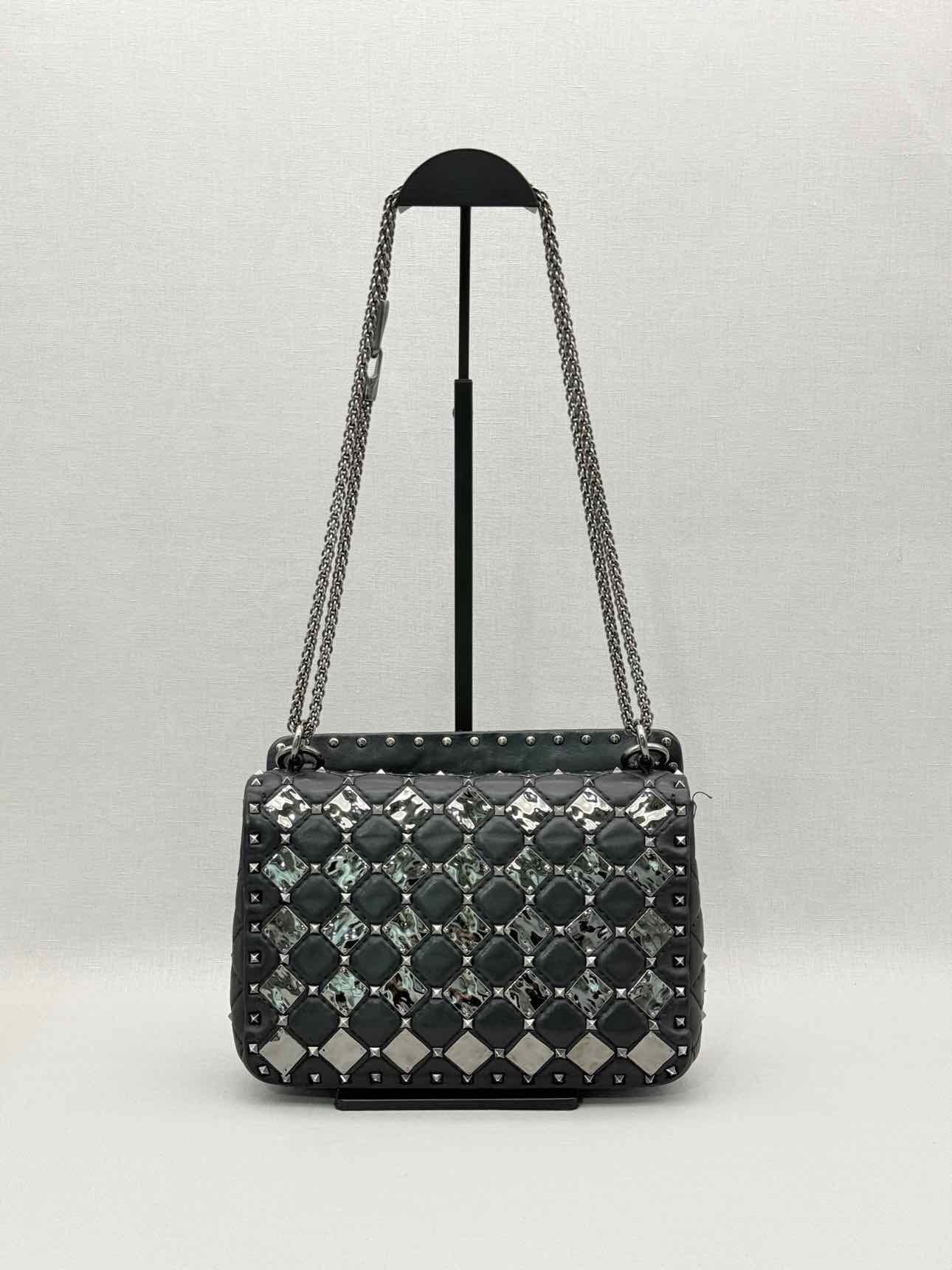VALENTINO Rockstud Spike Black Shoulder Bag