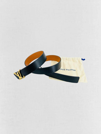 LOUIS VUITTON Black & Tan Belt