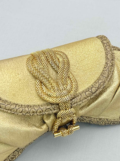 LARA BOHINC Metallic Gold Clutch