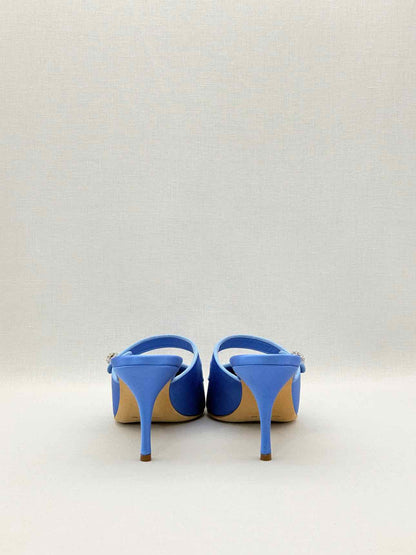 MANOLO BLAHNIK Camparimu Jewel 70 Blue Size EU 42 Mules