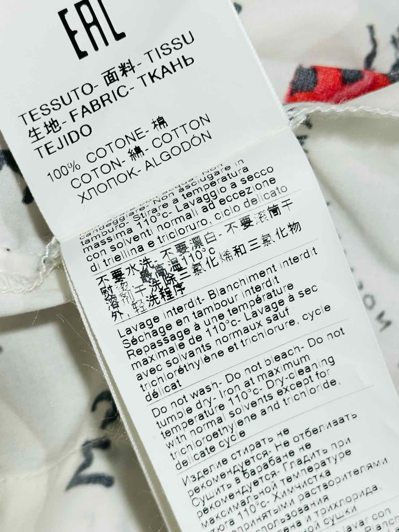 MSGM Ruffled White Multicolor Graffiti Size US 6 Shirt