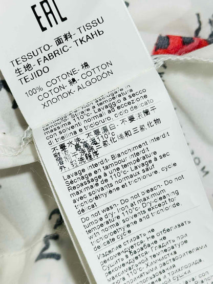 MSGM Ruffled White Multicolor Graffiti Size US 6 Shirt