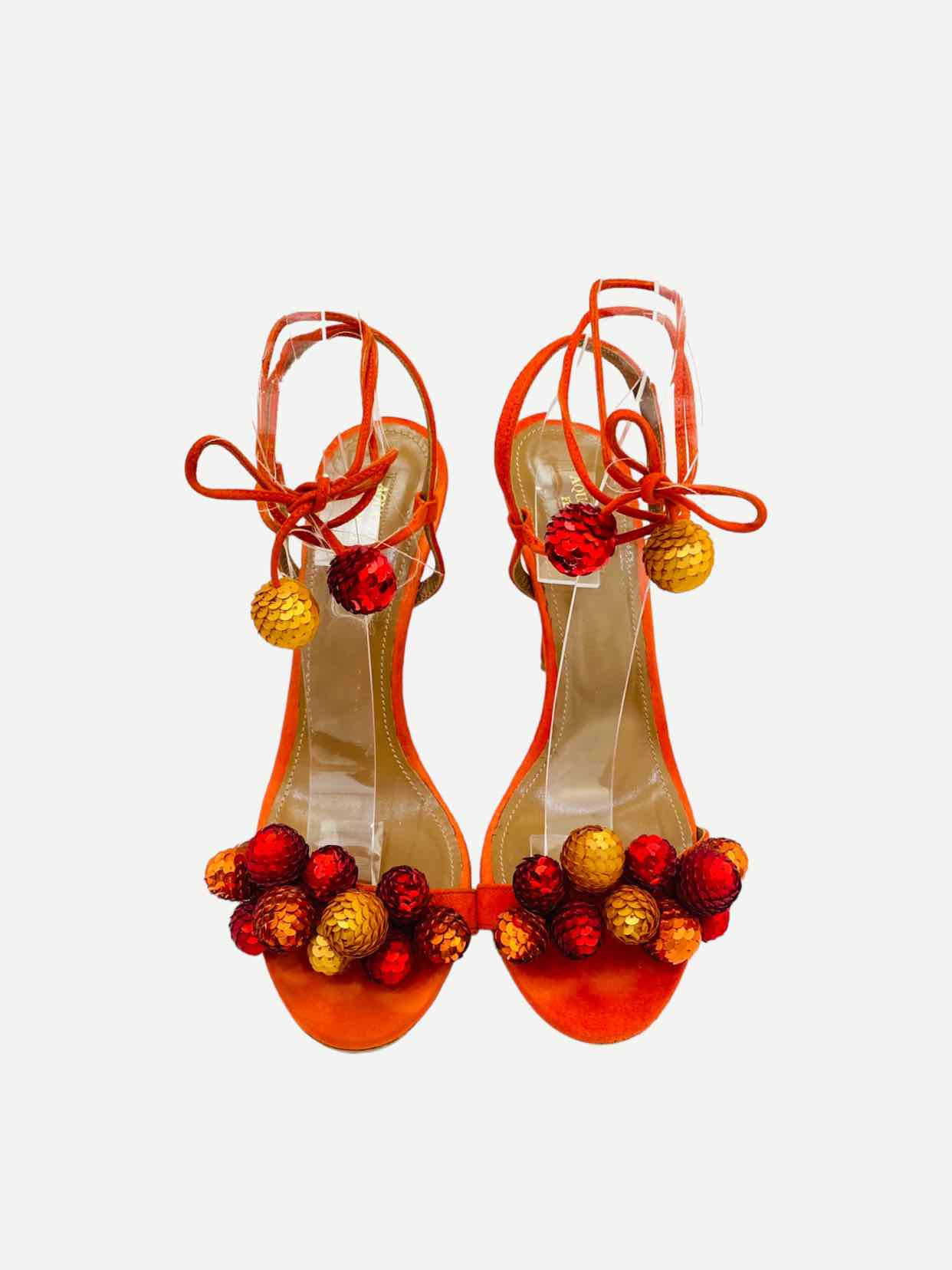 AQUAZZURA Orange Heeled Sandals 40