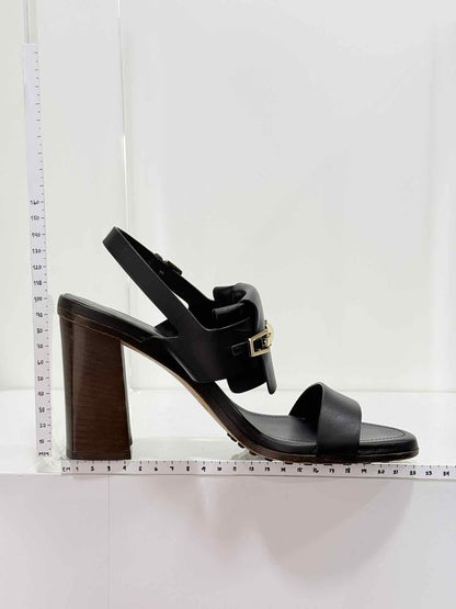 TOD'S Black Size EU 38.5 Heeled Sandals