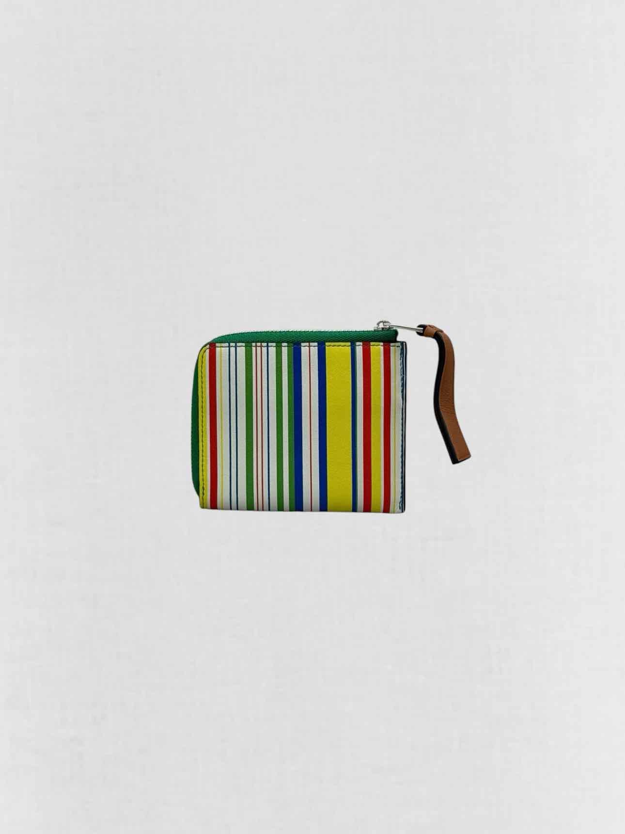 LOEWE White Multicolor Striped Compact Wallet