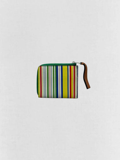 LOEWE White Multicolor Striped Compact Wallet