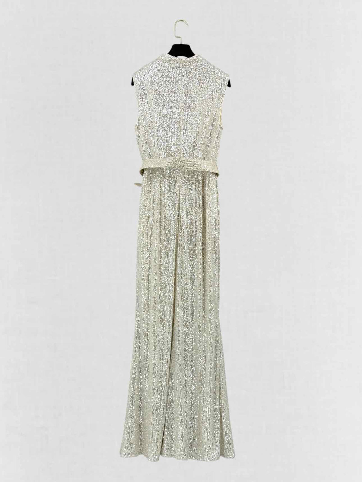 BADGLEY MISCHKA Beige & Silver Size US 8 Long Dress