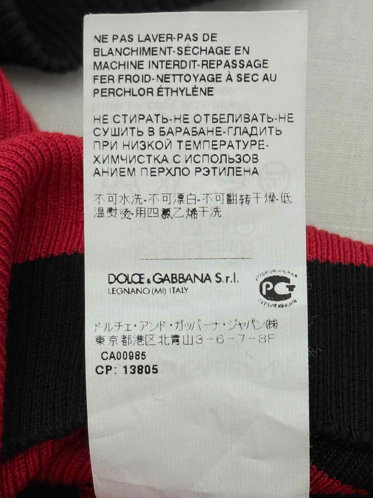 DOLCE & GABBANA Red & Black Striped Size US 4 Top