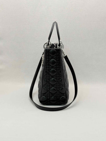 CHRISTIAN DIOR Lady Dior Black Cannage Top Handle