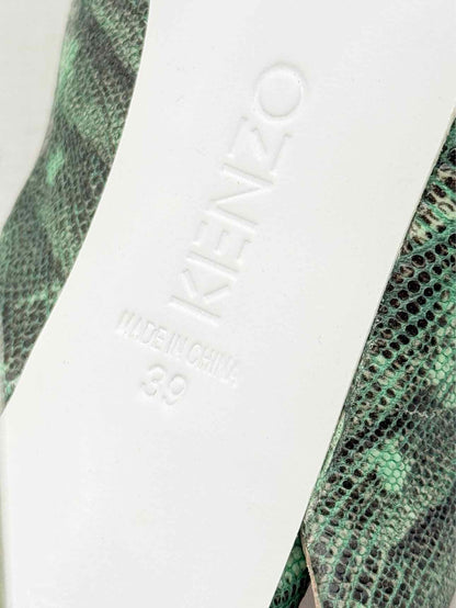 KENZO Green & Black Textured Size EU 39 Pumps