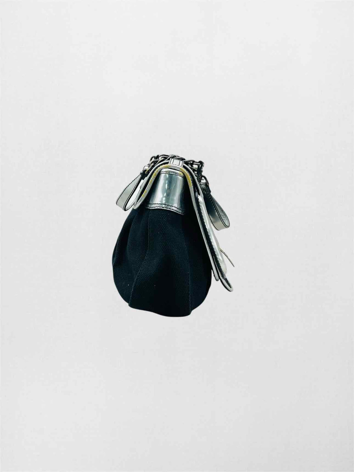 FENDI B Black & Silver Shoulder Bag