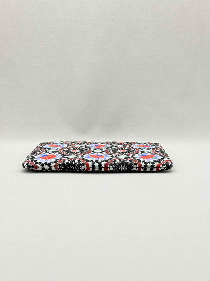 CHANEL White Multicolor Floral Print Pouch